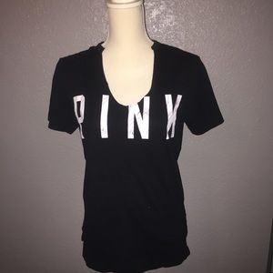 ❌SOLD❌Victoria Secret Pink tee. Black. Size xs